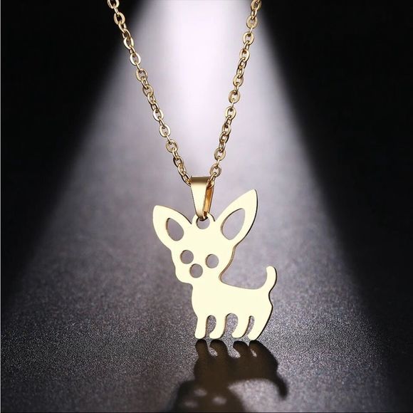 Jewelry - Gold Chihuahua Puppy Dog Necklace